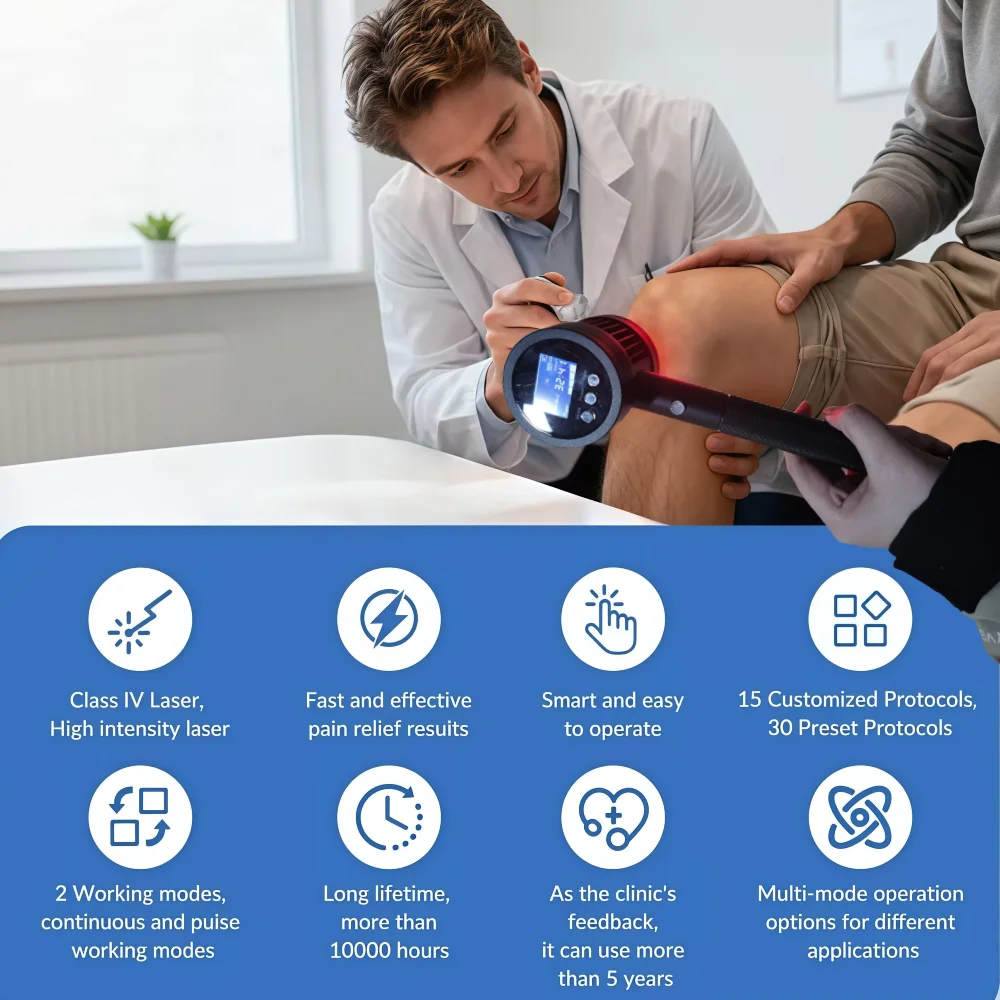 

Лазерный аппарат для холодной лазерной терапии высокой мощности 5 Вт, 808 нм и 650 нм, для глубокого облегчения боли при артрите, для клиник и домашней физиотерапии