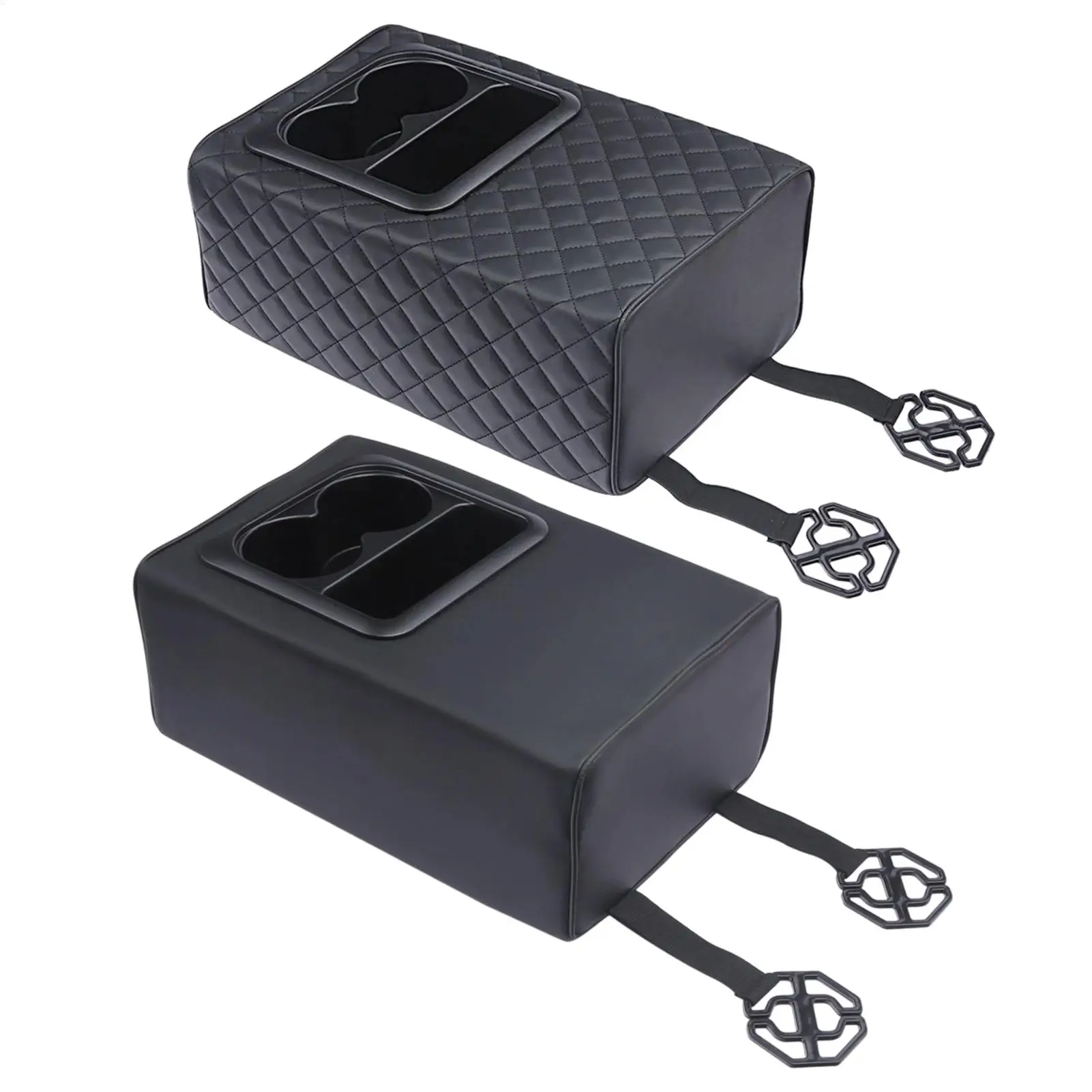 

Armrest box booster pad Universal Rear Seat Armrest Console Box with Cup Holders Backseat Center Console with Double Pockets