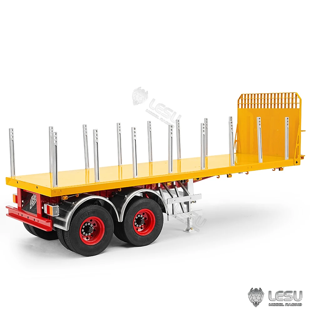 

LESU 1/14 20FT 2 Axle Semi Metal Trailer Painted Finished with Manual Support Leg for RC Tractor Truck Radio Control Car TH24309