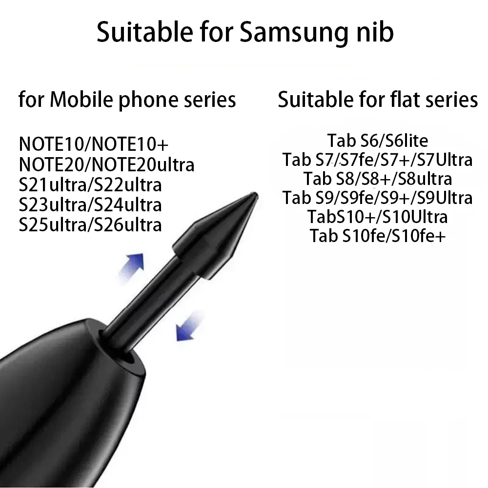 10pcs Replacement Tips for Samsung Galaxy S23 Ultra S Pen, 0.7mm Nibs with Removal Tool, Compatible with S22/S21 Ultra Pen Tip