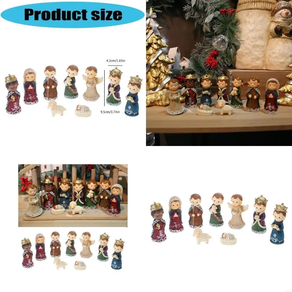 Baby Jesuses Holy Family Statue Miniature Christmas Nativity Scene Sculpture X3UC