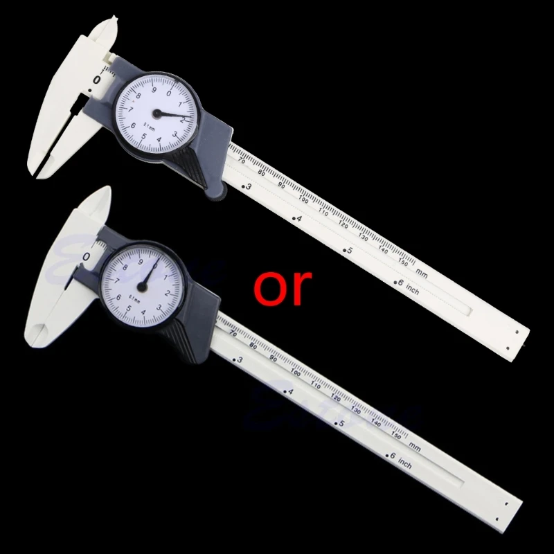 

X37E Plastic Micrometer Gauge 0-150mm 6in Dial Vernier Caliper Micrometer 0.1mm Measuring Instrument Tool 4Way Gauge Portable