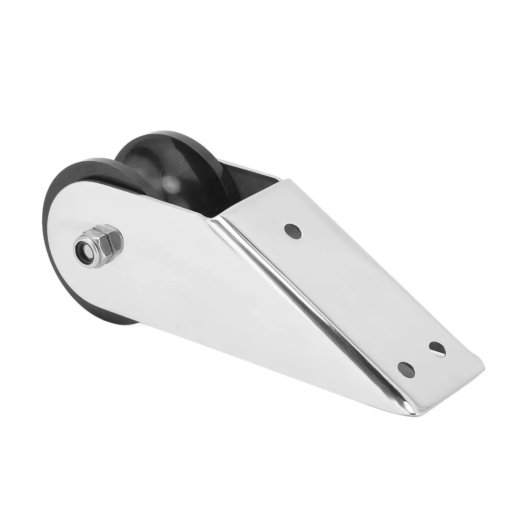 

304 Stainless Steel Bow Anchor Roller Heavy Duty Fixed Design Stainless Steel Anchor Roller Rubber Material Compact Design
