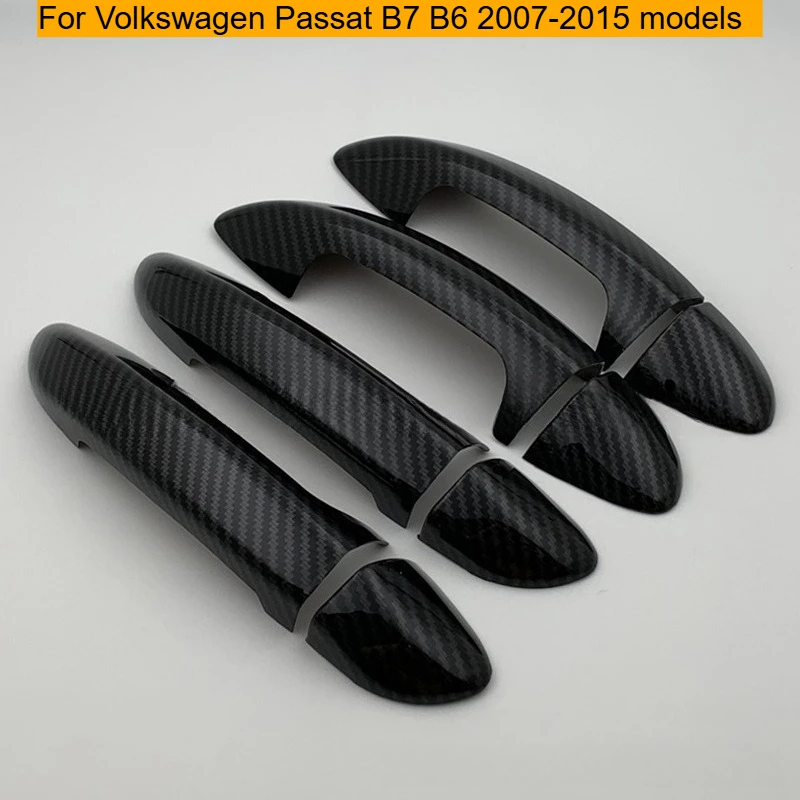 

For Volkswagen old Maiteng B7B6 2007-2015, carbon fiber pattern handle door bowl sticker ABS water transfer handle sticker