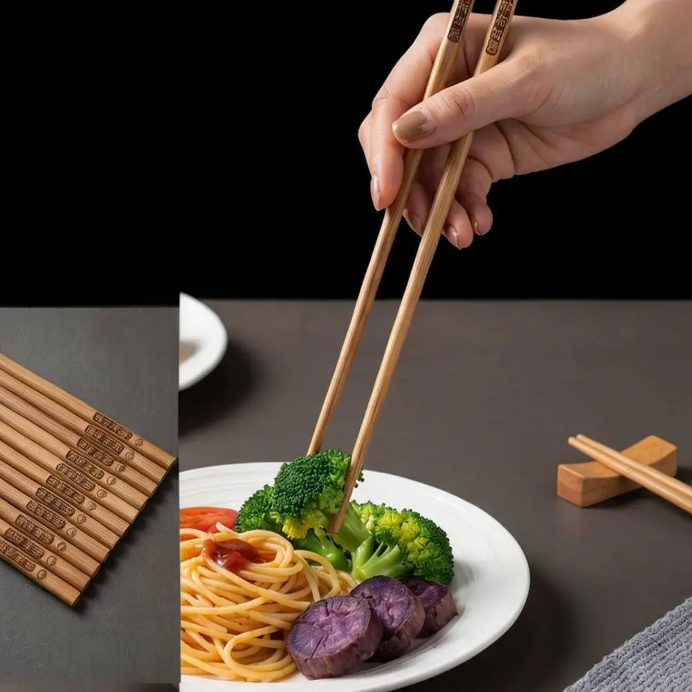 Premium Eco Friendly Bamboo Chopsticks Mold Proof Dining Utensils Smooth Polished Surface Sustainable Tool For Home Food Service
