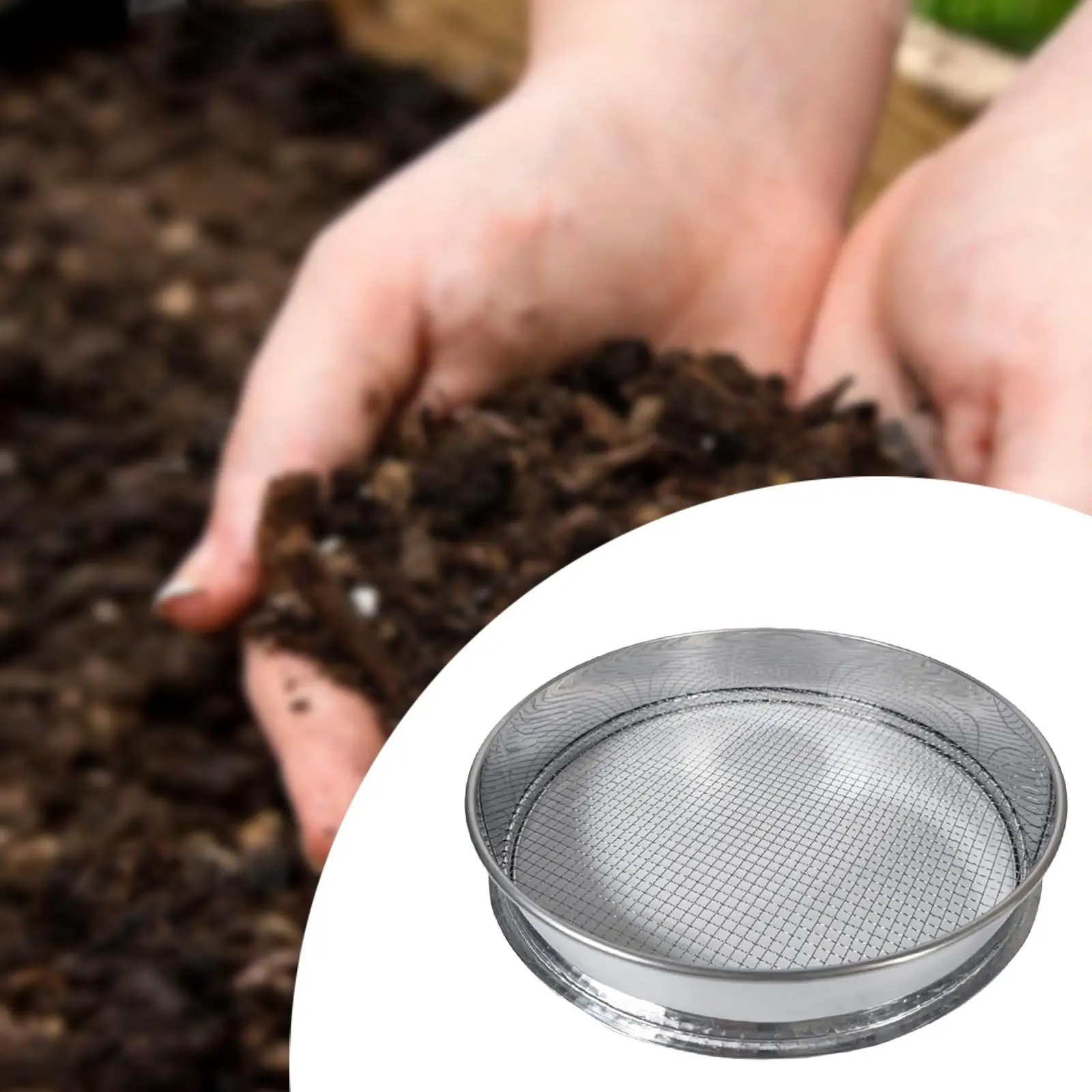 

Gardening Sifter Portable 11.81inch Sturdy Soil Sieve for Stones Sand Debris