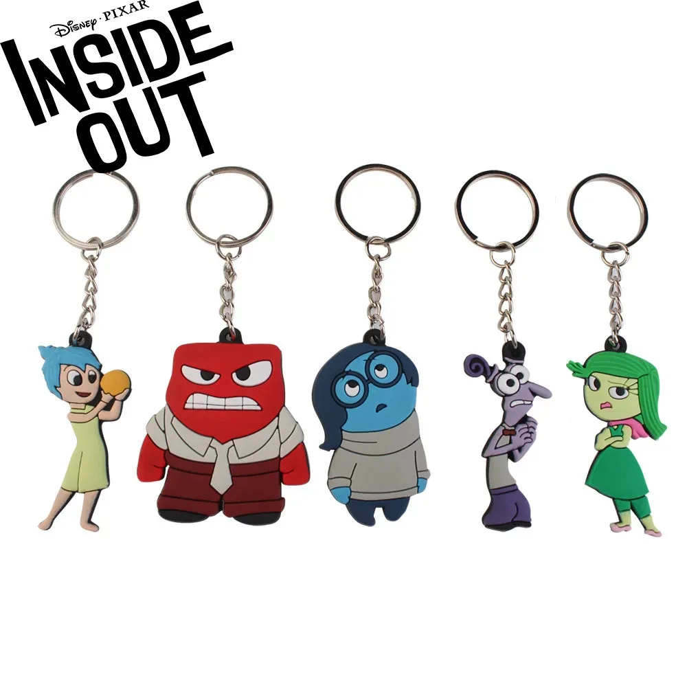 

Disney New Inside Out 2 Cartoon Key Chain Spot Environmental Protection PVC Soft Gifts Adhesive Patch Pendant Decoration