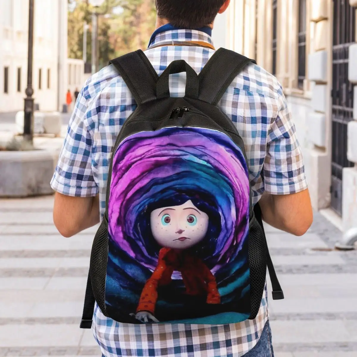 Mochila coralina personalizada de película de terror de Halloween para niñas, niños, escuela, bolsas de viaje universitarias, bolsa de libros para