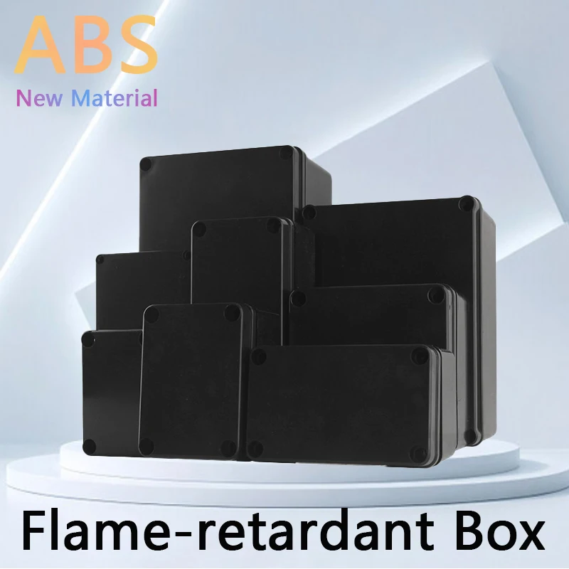 Black waterproof junction box, waterproof and dustproof, flame-retardant industrial electronic housing, sealed box