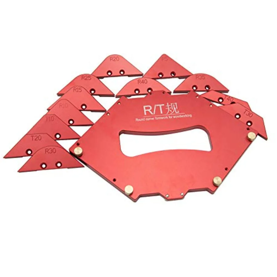 

13pcs/ Set Table Corner Router Jig for Trimming MachineRouter Radius Template Kits Aluminium Alloy for Woodworking Trimming Too