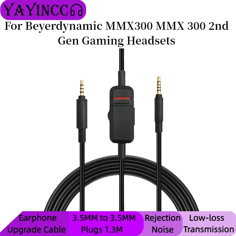

YAYINCC Replacement Cable Cord For Beyerdynamic MMX300 MMX 300 2nd Gen Gaming Headsets Headphones With Mic Mute Volume Control