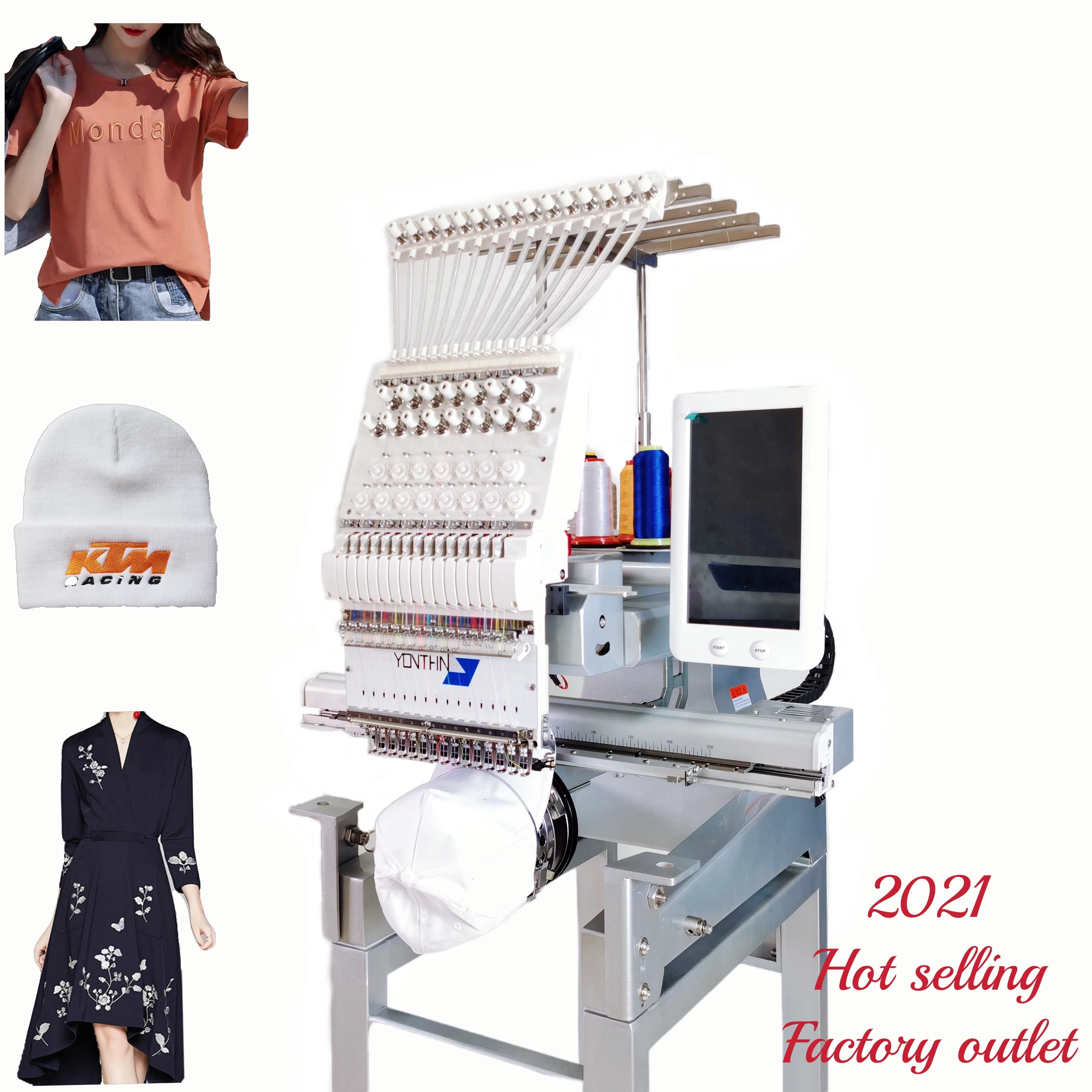 Yonthin Single Head Automatic Mini Computer Easy Operation Multi Head Embroidery Machine for Garment Shop