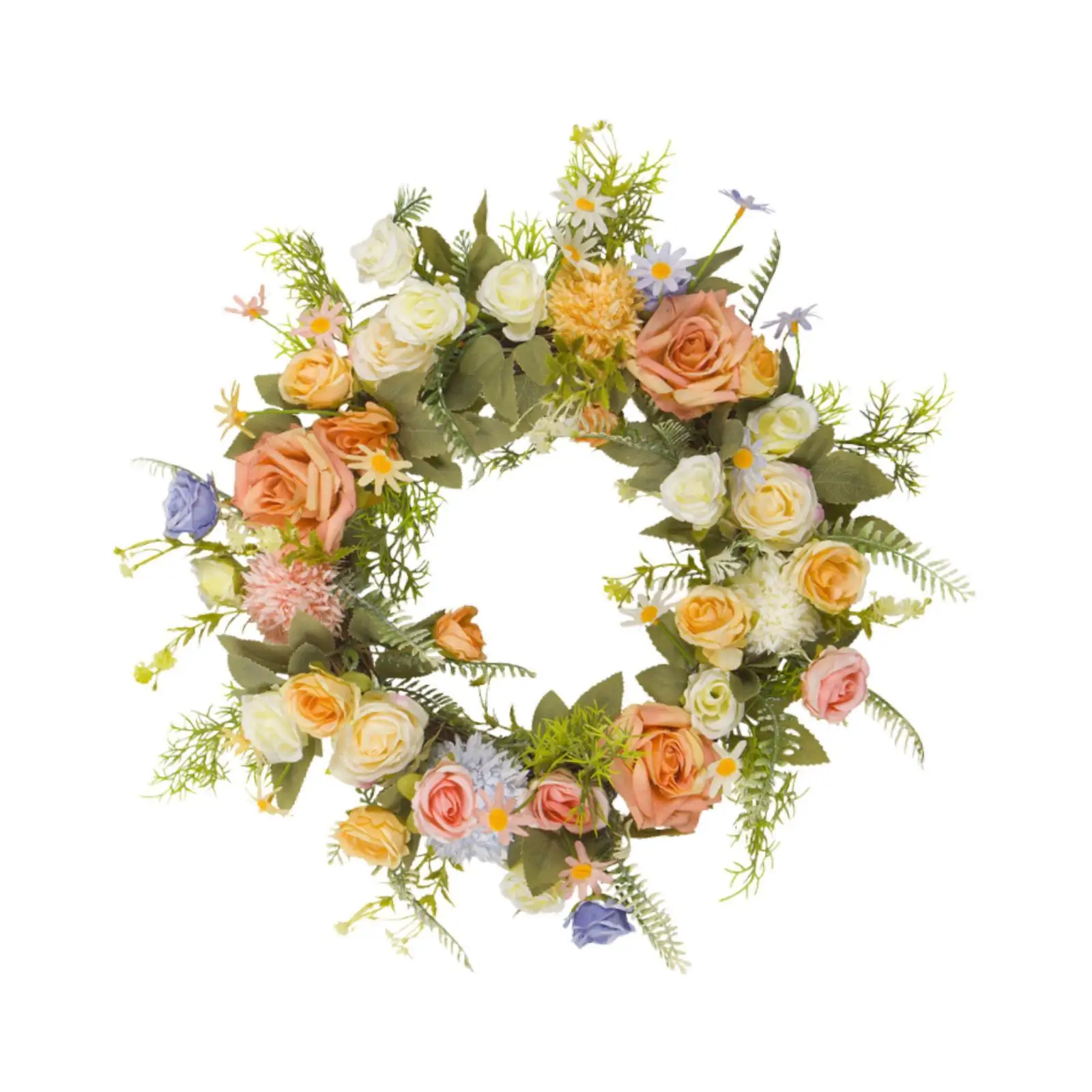 

Spring Wreath for Front Door Leaves Rose Wreath for Wedding Bedroom Wall