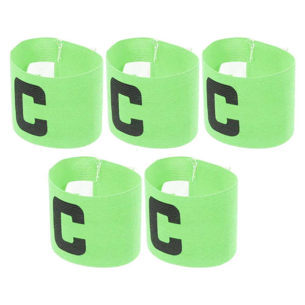 5Pcs Captain Armband Soccer Football Team Leader Bands Adjustable Durable Nylon Sports Armbands for Basketball