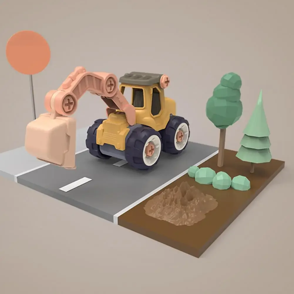 Camion dei minuti creativi Caricamento Scarico Camion fai da te in plastica ToyAssemblaggio Set di auto di ingegneria Giocattolo educativo per bambini per regali per ragazzi