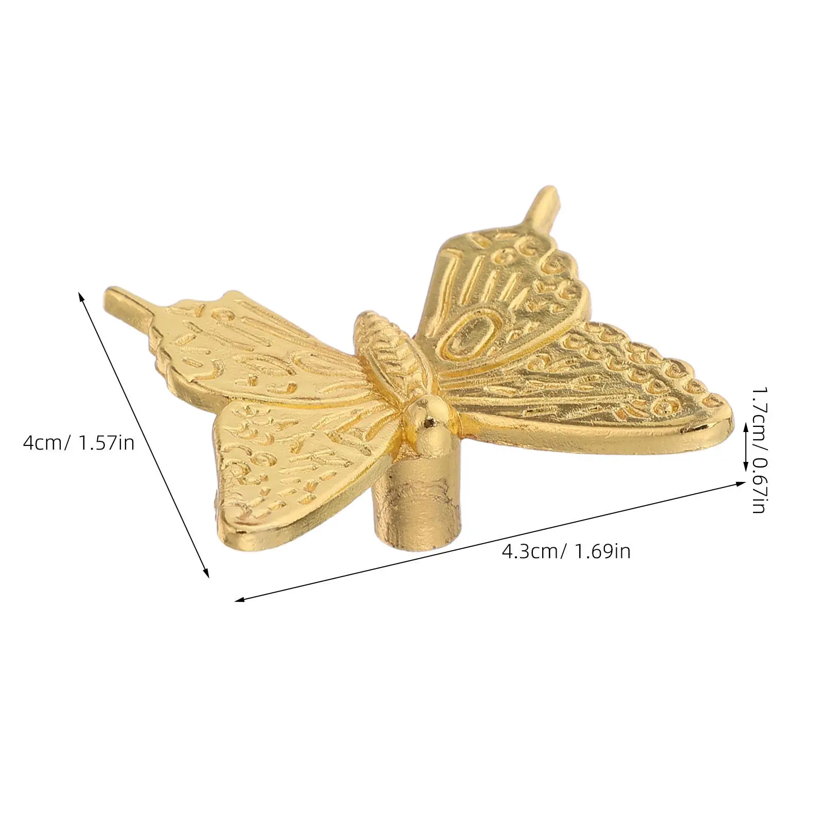 4Pcs Zinc Alloy Butterfly Cabinet Handles Vintage Dresser Knobs Single Hole Drawer Pulls for Vanity Wardrobe Kitchen Furniture