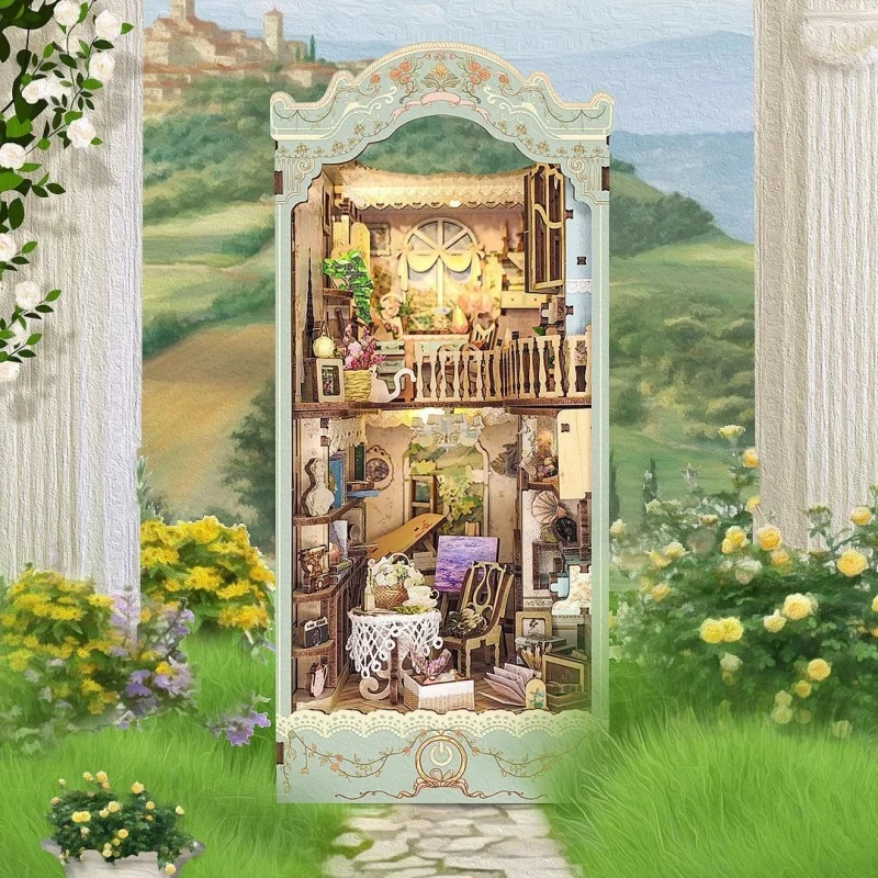 OUZEY ชุดประกอบบ้านไม้จิ๋ว 3 มิติ สไตล์ชนบท ของขวัญสุดเก๋สำหรับวัยรุ่น