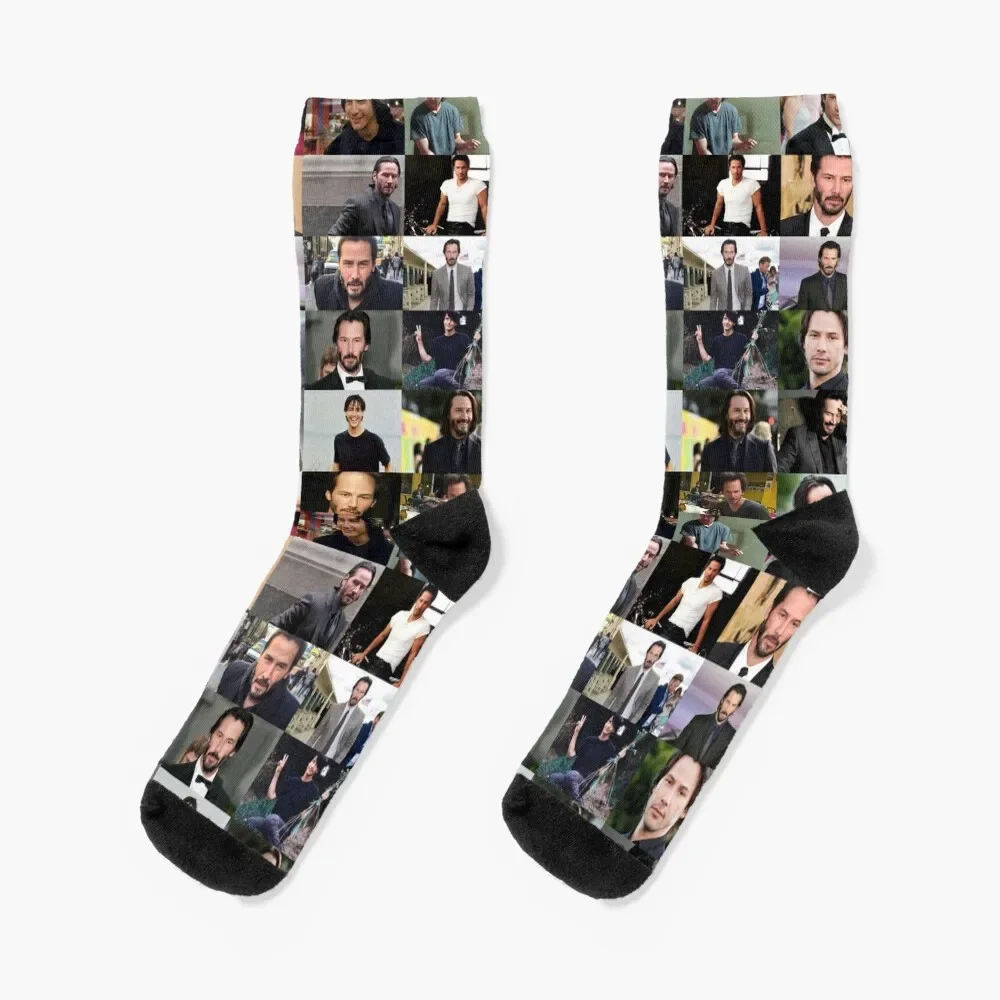 

Keanu Reeves Collage Socks Stockings compression custom sports Non-slip winter gifts Women Socks Men's