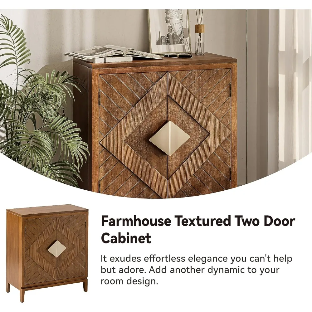 Farmhouse Storage Cabinet Accent Sideboard Wood Buffet Cabinet with 2-Door for Living Room, Hallway, Bedroom, Dining Room