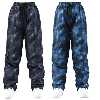 Spodnie narciarskie do uprawiania sportów na świeżym powietrzu dla mężczyzn, kobiet, zagęszczone, wiatroszczelne, wodoodporne, zimowe narciarstwo, snowboarding, ciepłe, oddychające spodnie