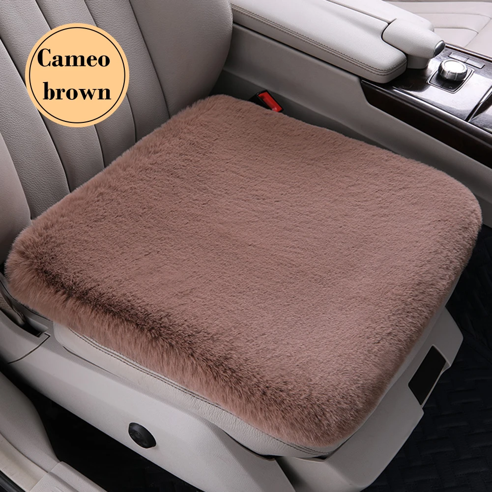 

Car Seat Cushion Driver Seat Cushion Winter Warm Fluffy Plush Thick Wool Chair Home Car Pad Seat Cover interior accessories