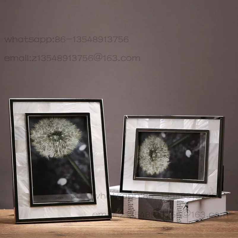 European Creative Shell Silver Edge Photo Frame 7 Inch Home Decoration TV Cabinet Bedside Table Photo Frame