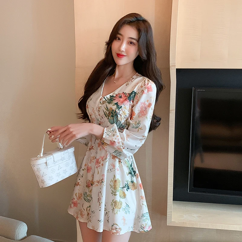 Fashion Print Lantern Sleeve Shorts Rompers For Women 2023 Summer Casual V Neck Button Wide Leg Jumpsuit Female Bodysuit Clothes