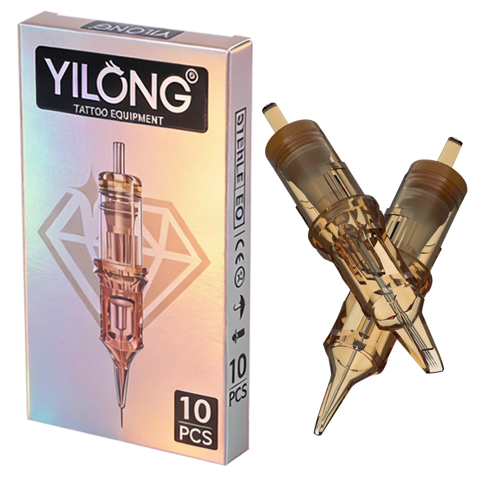 YILONG 10PCS  Tattoo Cartridges 0.35MM RL/RM/RS/M1 Disposable Makeup Permanent  Safety Tattoo Needles ForFor Tattoo Artists