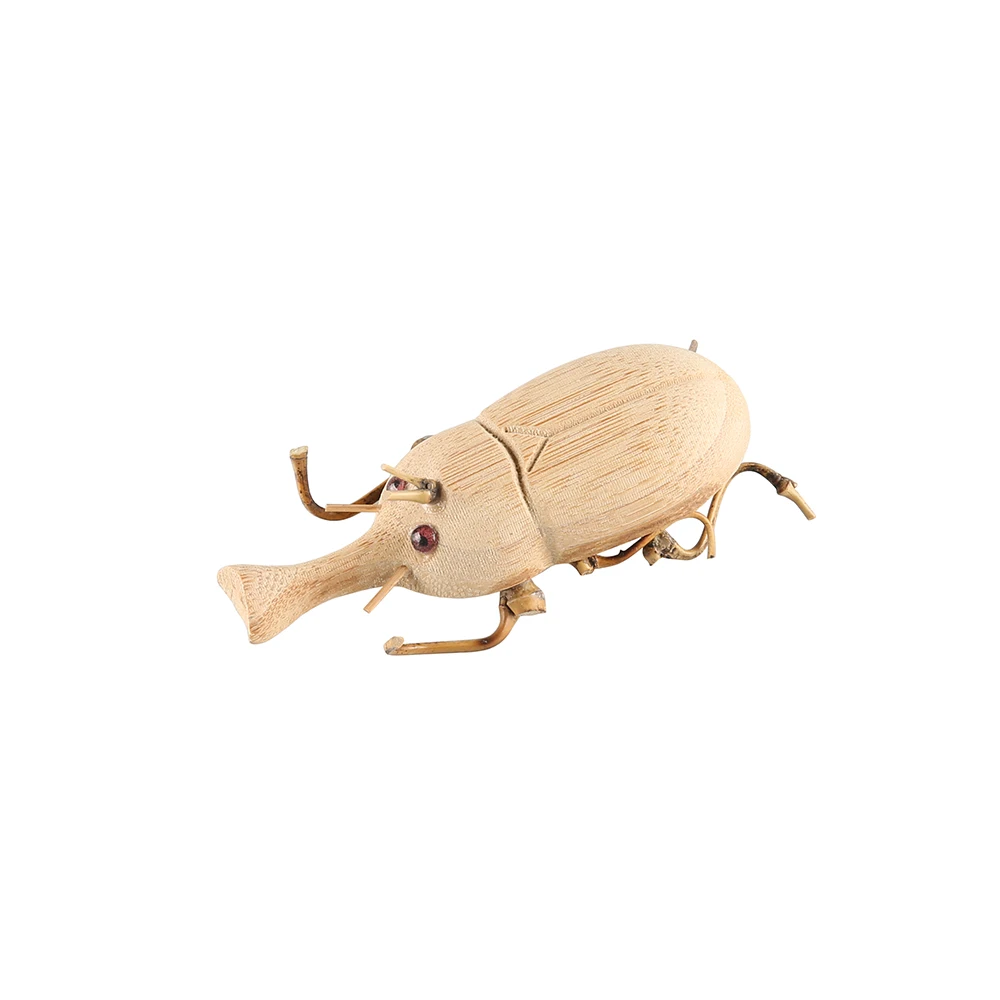 Bamboo Unicorn Rhinoceros Beetle Decoration Children Kids Learning Educational Developmental Handmade DIY Insect Ornaments