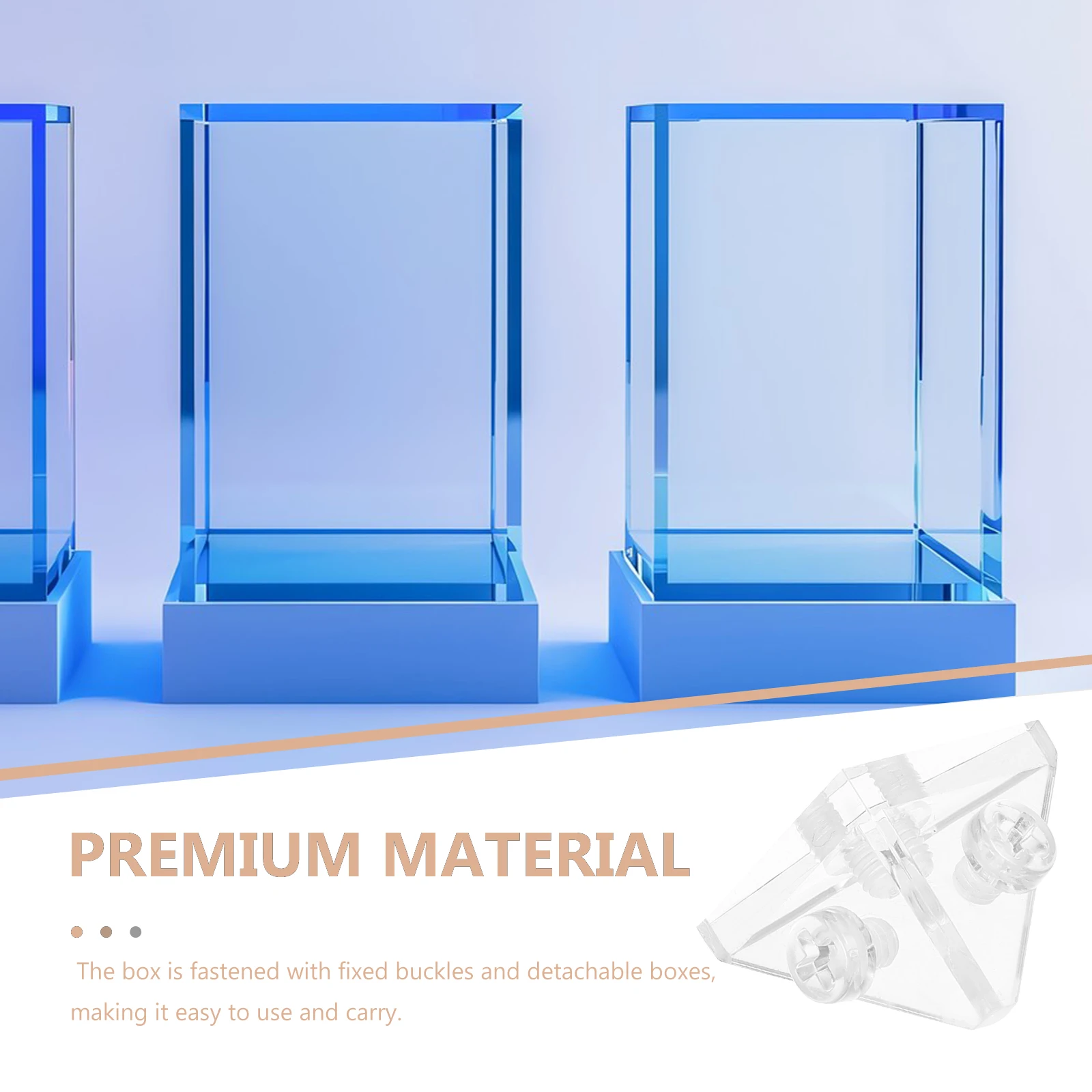 

10pcs Acrylic Fixing Buckle Clear Corner Brackets Shelf Connectors Screws Included Stable Structure Jewelry Box Accessories