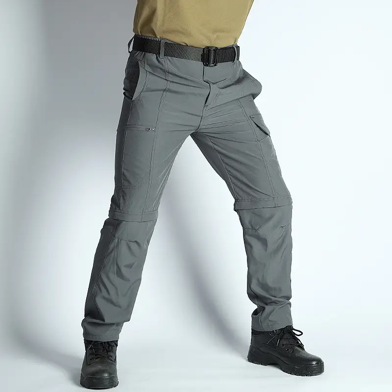 New Men's 2-in-1 Convertible Tactical Pants, Quick-Dry Zip-Off Training Trousers, Summer Multi-Functional Long Shorts - Image 4