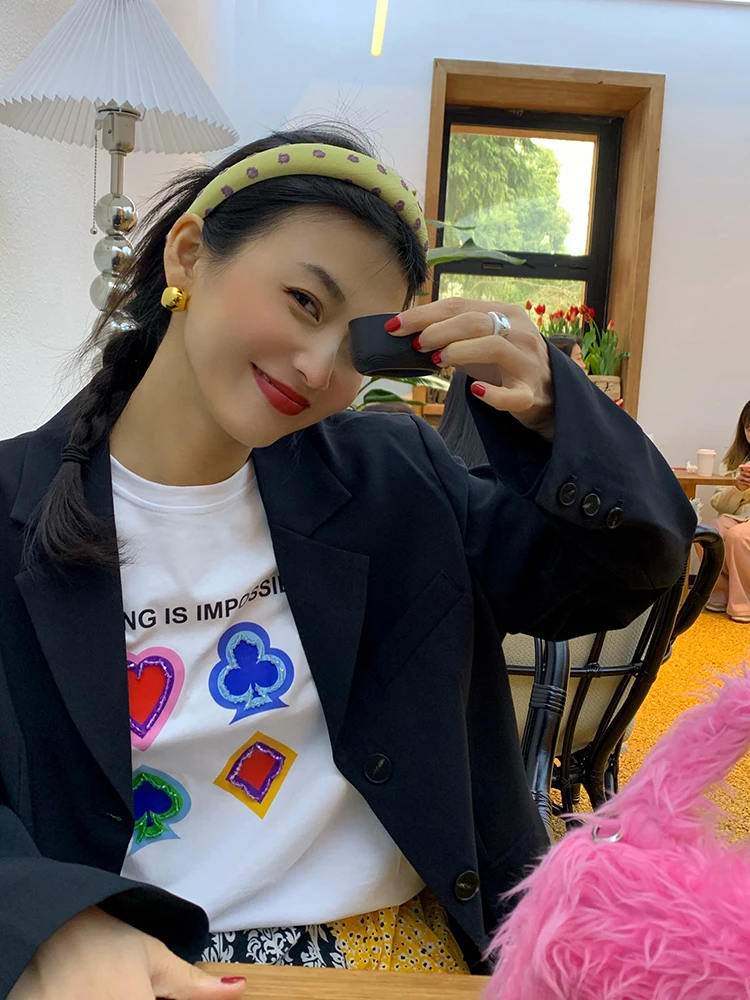 طقم بدلة ربيعية أنيقة للنساء، جاكيت بليزر + تنورة قصيرة بتصميم مميز، طقم أنيق، وصول جديد لأوائل الربيع #3