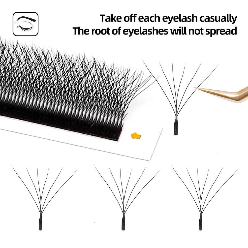 Extensões automáticas de cílios de floração LAIYANUO, W Shaped Bloom, Cílios individuais Yy naturais, 2D 3D 4D 5D 6D 7D 8D