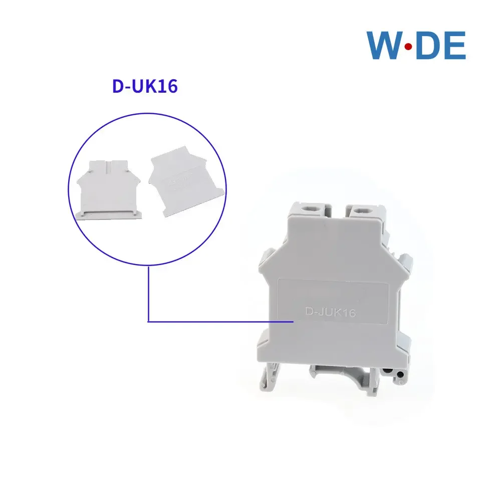 D-UK16 For UK16 Terminal Block Accessories End Cover Plate Din Rail Terminal Blocks 10pcs