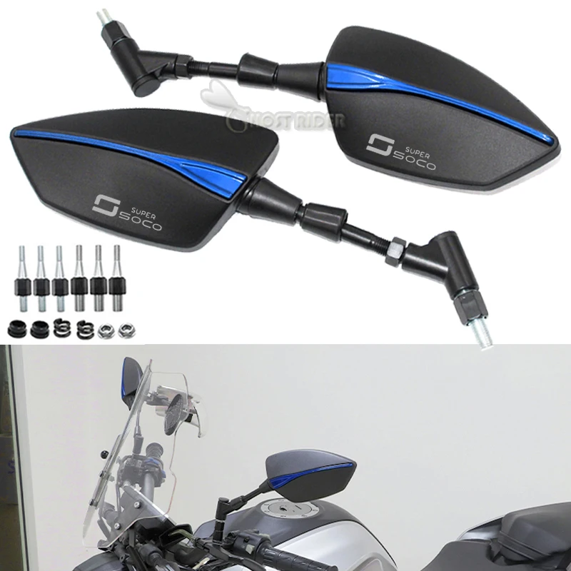 For SUPER SOCO CPX CUX TC 50/MAX/WANDERER TS 2020-2021 High Quality Motorcycle Rearview Side Mirrors Universal 8MM 10MM Screw