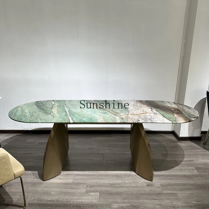 

Italian light luxury natural marble high-end design modern home dining table
