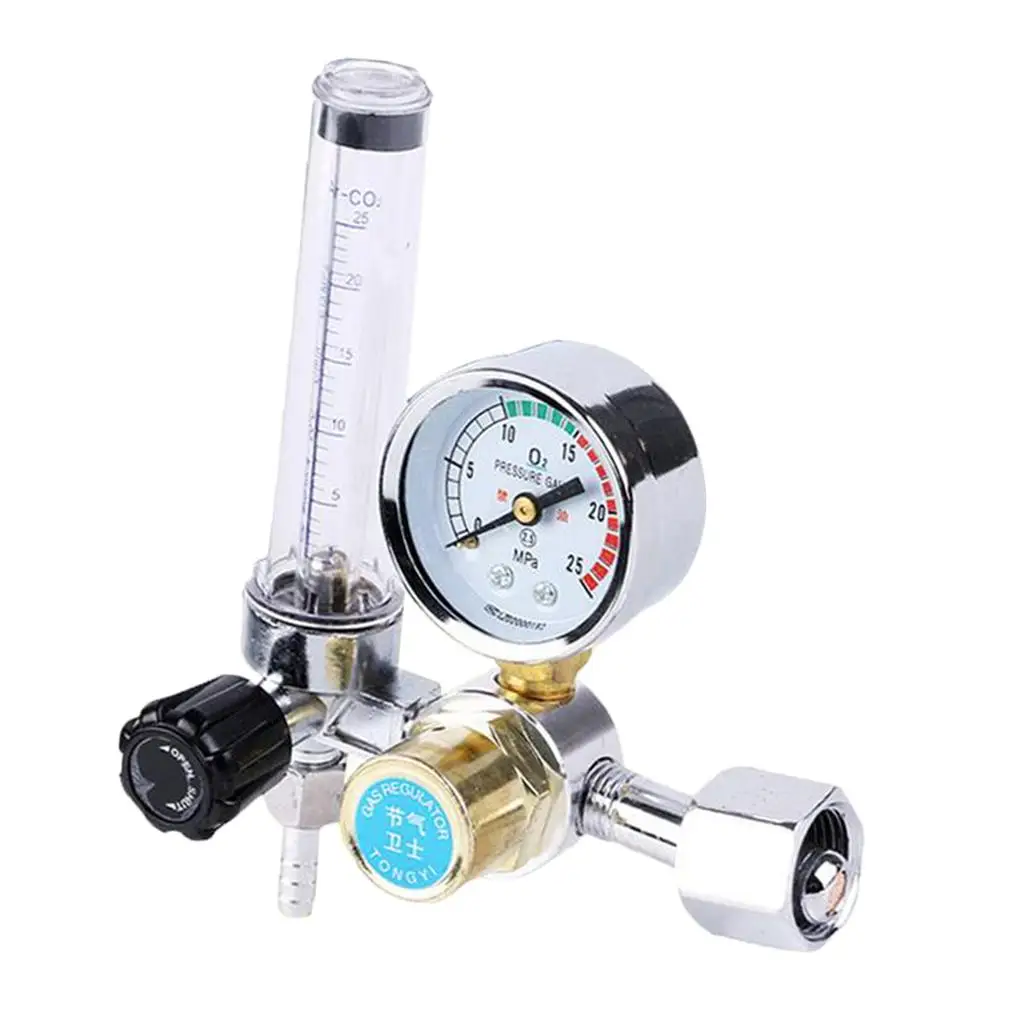 Mig/Tig Flow Meter Regulator, CO2 Argon Pressure Reducer Gauge Weld Flowmeter - 0-25MPa Standard Flow Meter, Welding Device