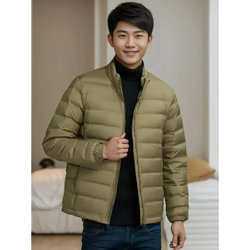 

Lovers White Duck Down Padded Men's Andwomen Winter Warm Jacket Stand Collar Lightweight Heating Liner Thermal Windbreaker