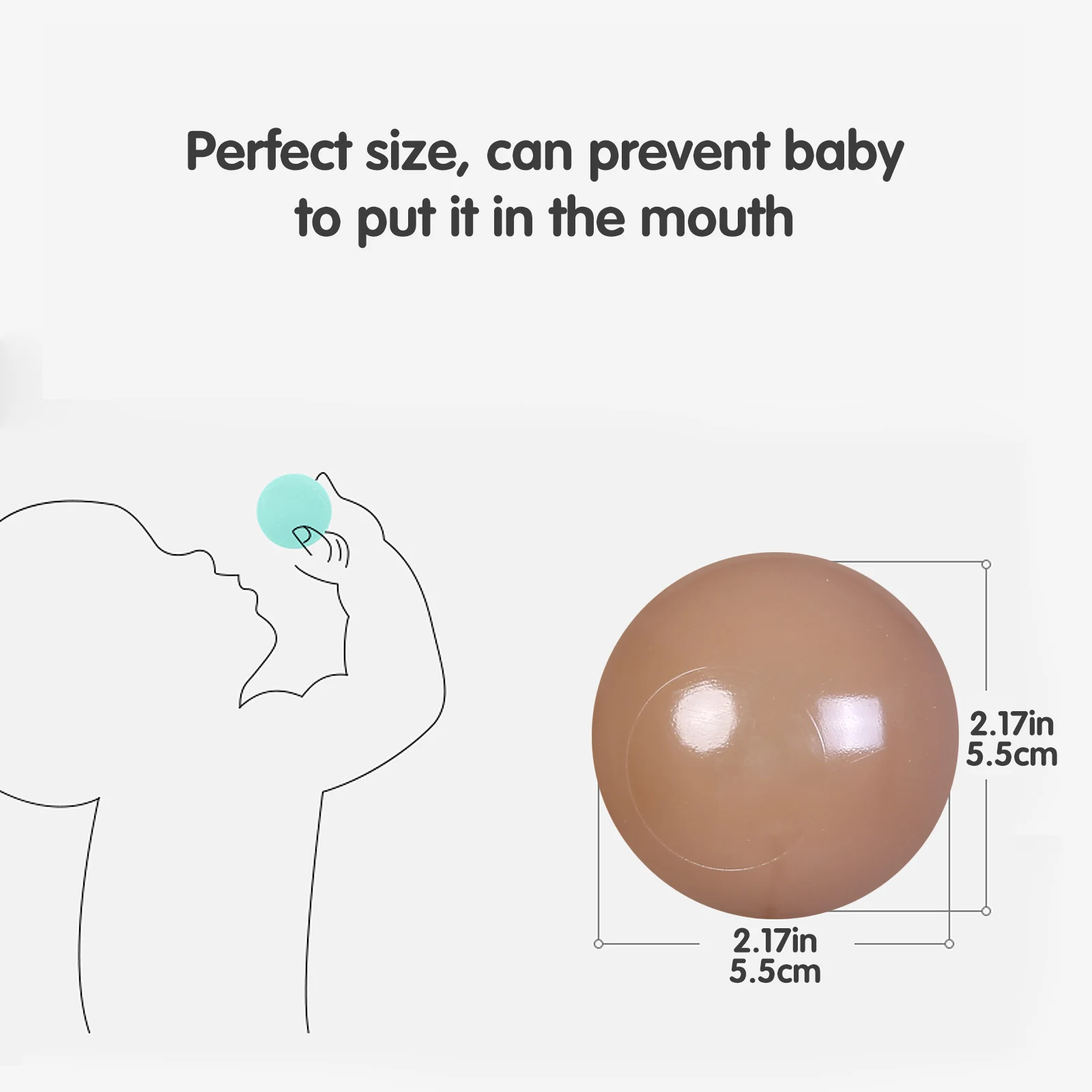 5,5 cm 100 pièces boule souple Non toxique gratuite avec sac en filet pour enfants fosse à balles et jouet d'eau de piscine