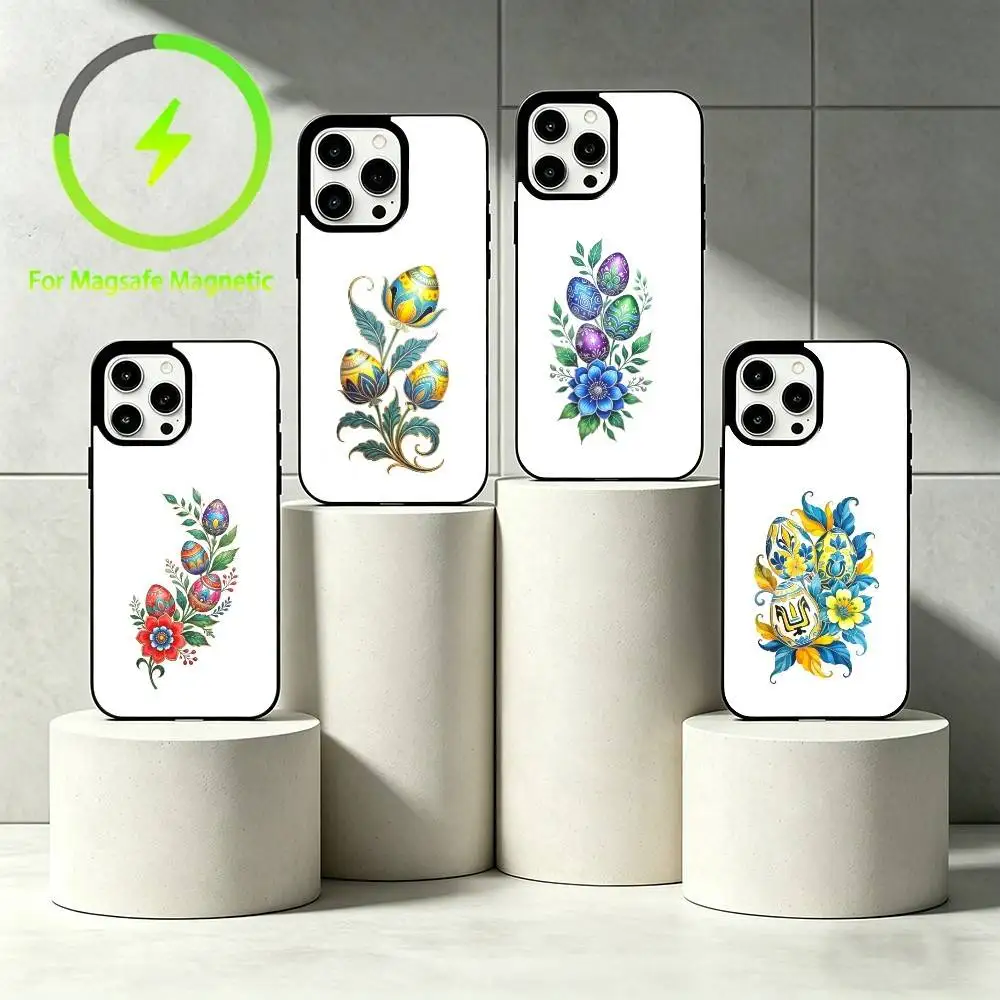 

E-Easter eggs Phone Case For iPhone 17 16 15 14 13 12 Pro Max Plus for Mirror Wireless Magnetic Cover