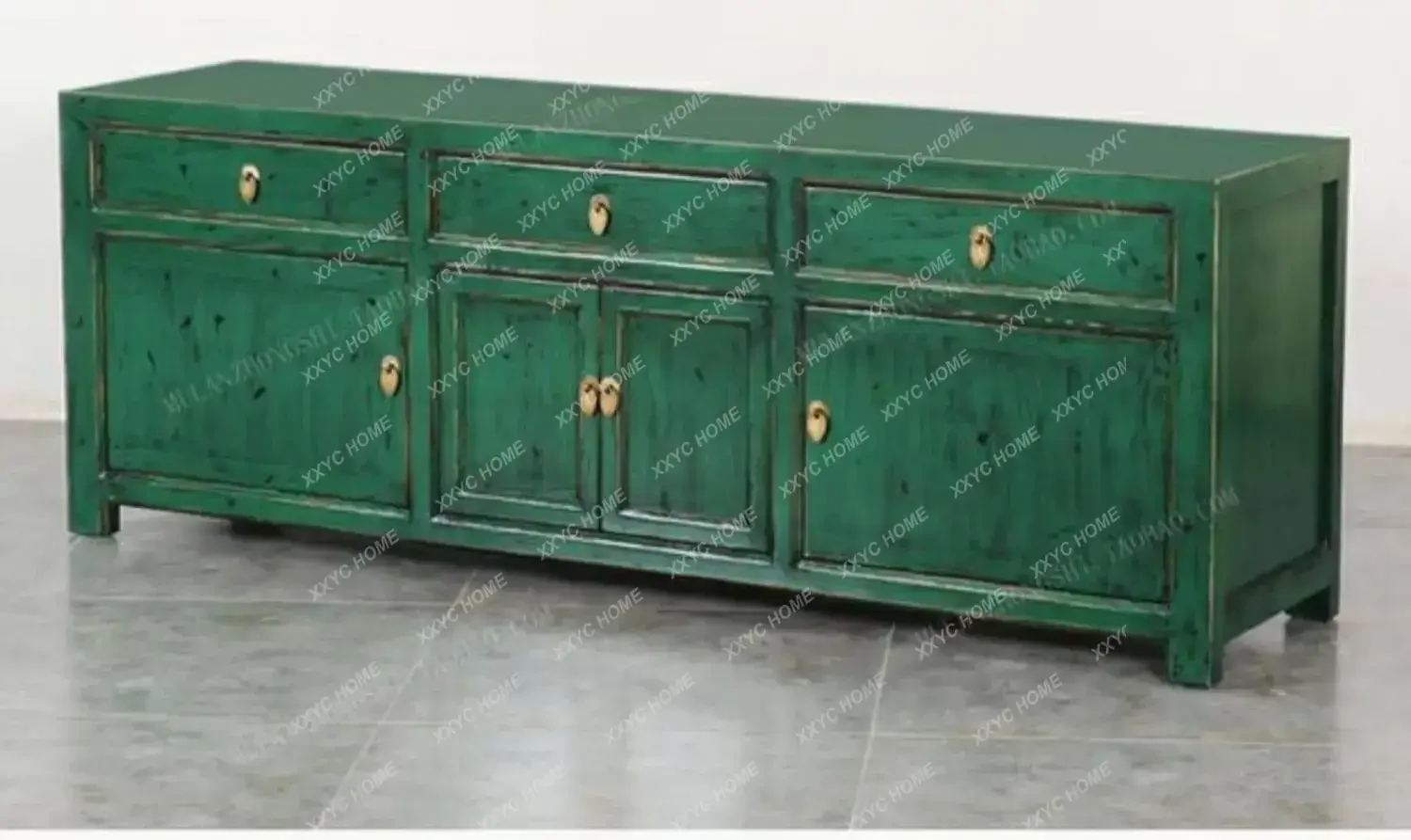 New Chinese style old TV cabinet antique solid wood living room storage floor cabinet