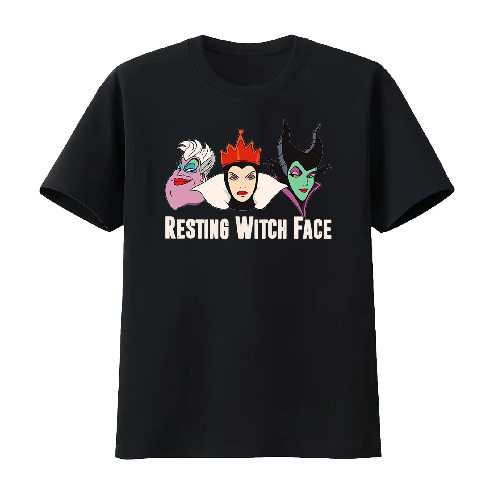 Resting witch face T-Shirt Summer Casual Cotton Tee Oversized Streetwear Tops Vintage Graphic Print Loose Fit Short Sleeve