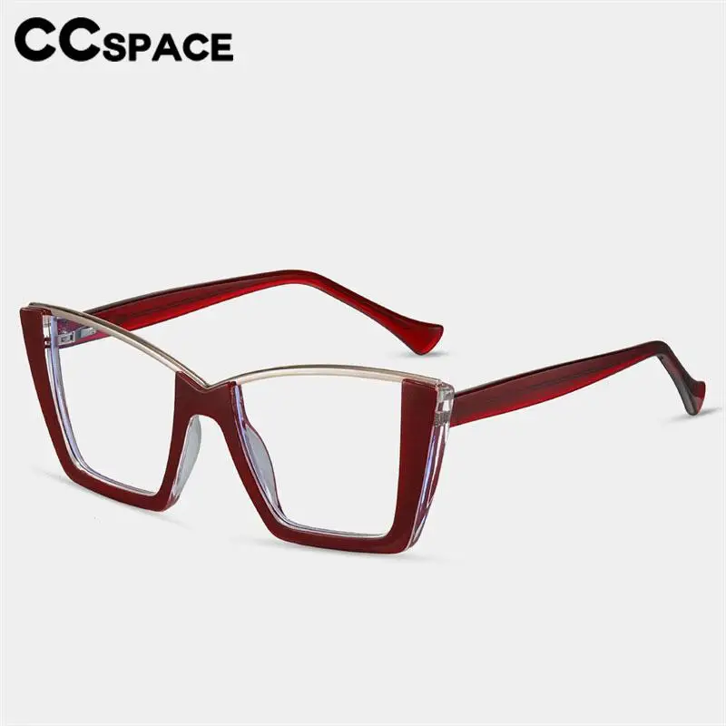 57014 New Square Half-Frame Anti Blue Light Computer Eyeglass Frame Women Fashion Spring Hinge Optical Transparent Spectacle