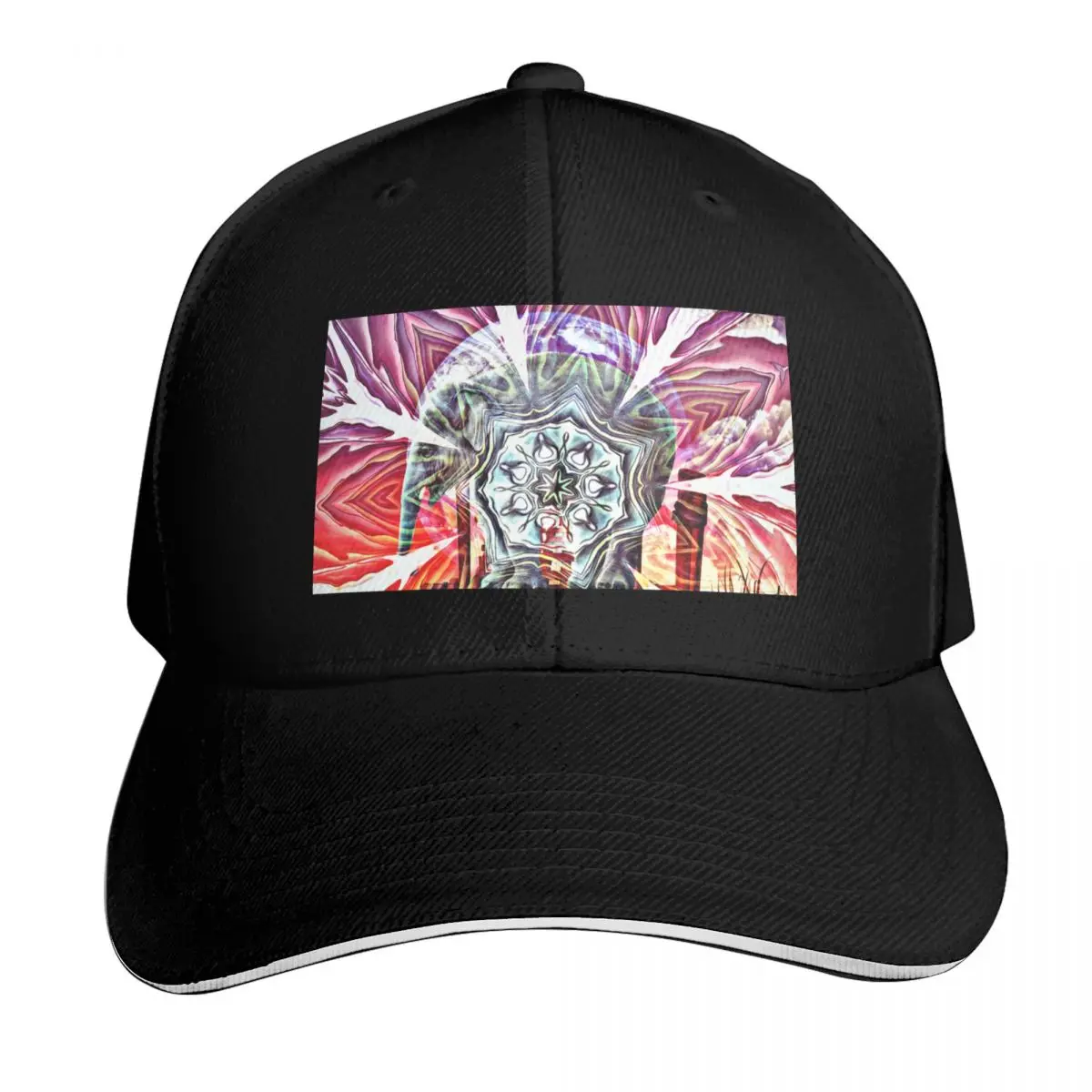 Mystical Life In Harmony Baseball Cap Cotton Twill Breathable Contrast Two Tone Brim Snapback Flat Bill