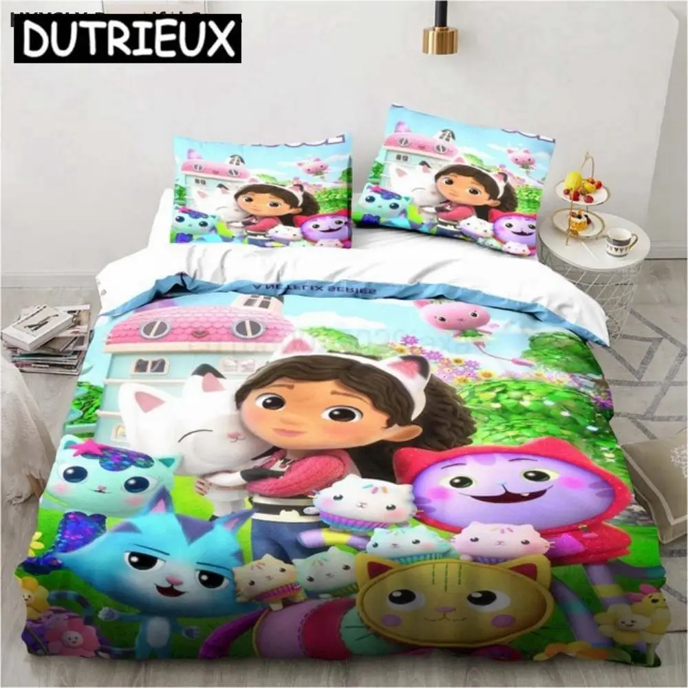 

Gabby's Dollhouse 3D Bedding Set Cartoon Duvet Cover Pillowcases Quilt Cover For Girls Home Decor Gift Twin King Queen Polyester