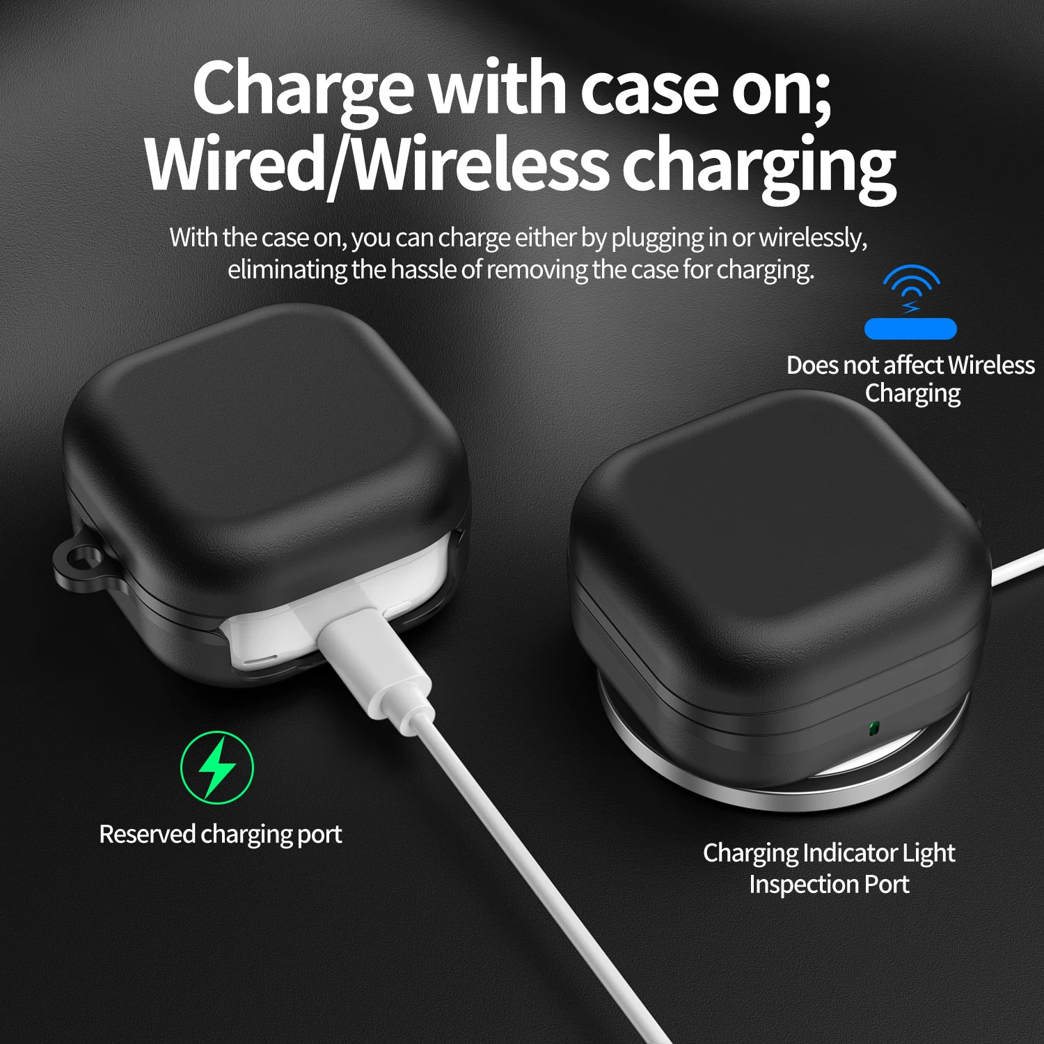 

Case for Samsung Galaxy Buds 4/Buds 4 Pro, TPU + PC Support Wireless Charging, Anti-drop Case with [Secure Lock] [Keychain]