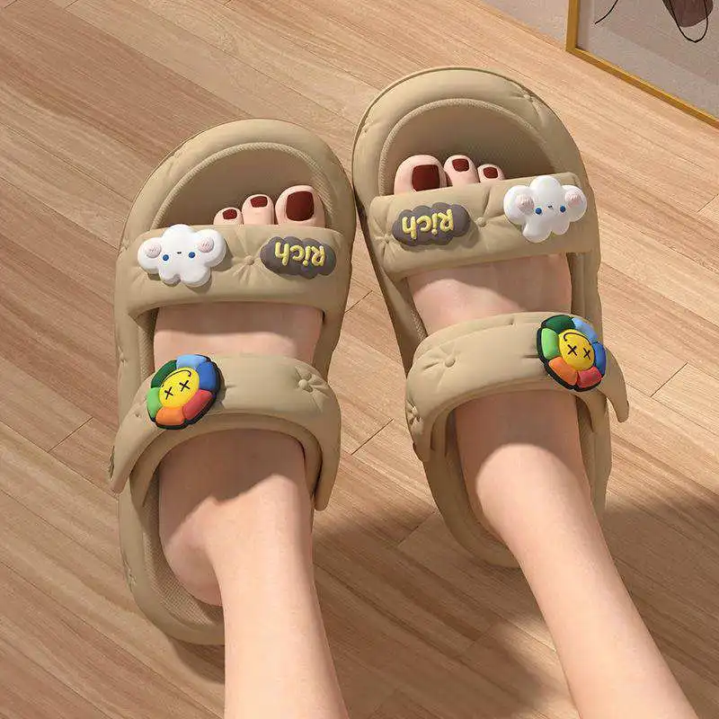 Super Soft Sole Girl Summer Slippers Bathroom Indoor Platform Home Cartoon Flip Flops Women Beach Slipper Sandals Slides Outdoor