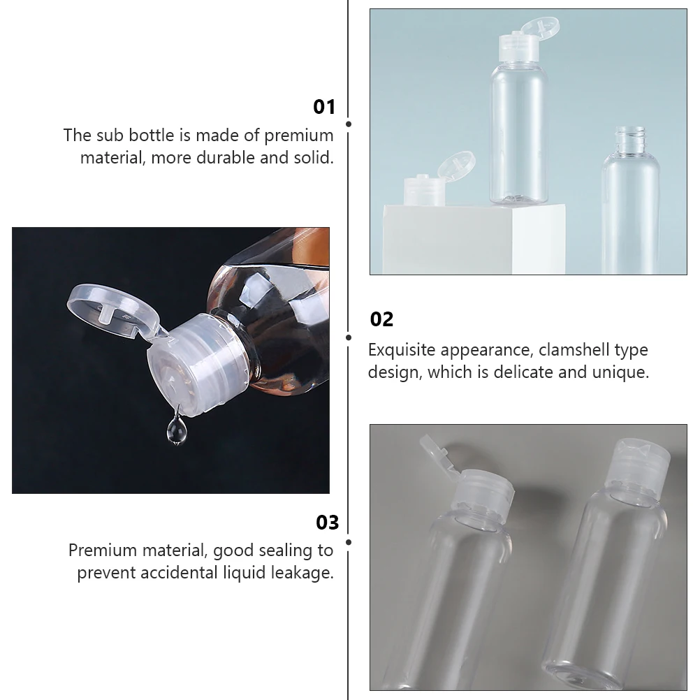 

25pcs Premium Lotion Bottles Leakproof Clamshell Design Sub Containers For Shampoo Soap Essential Oil Multipurpose
