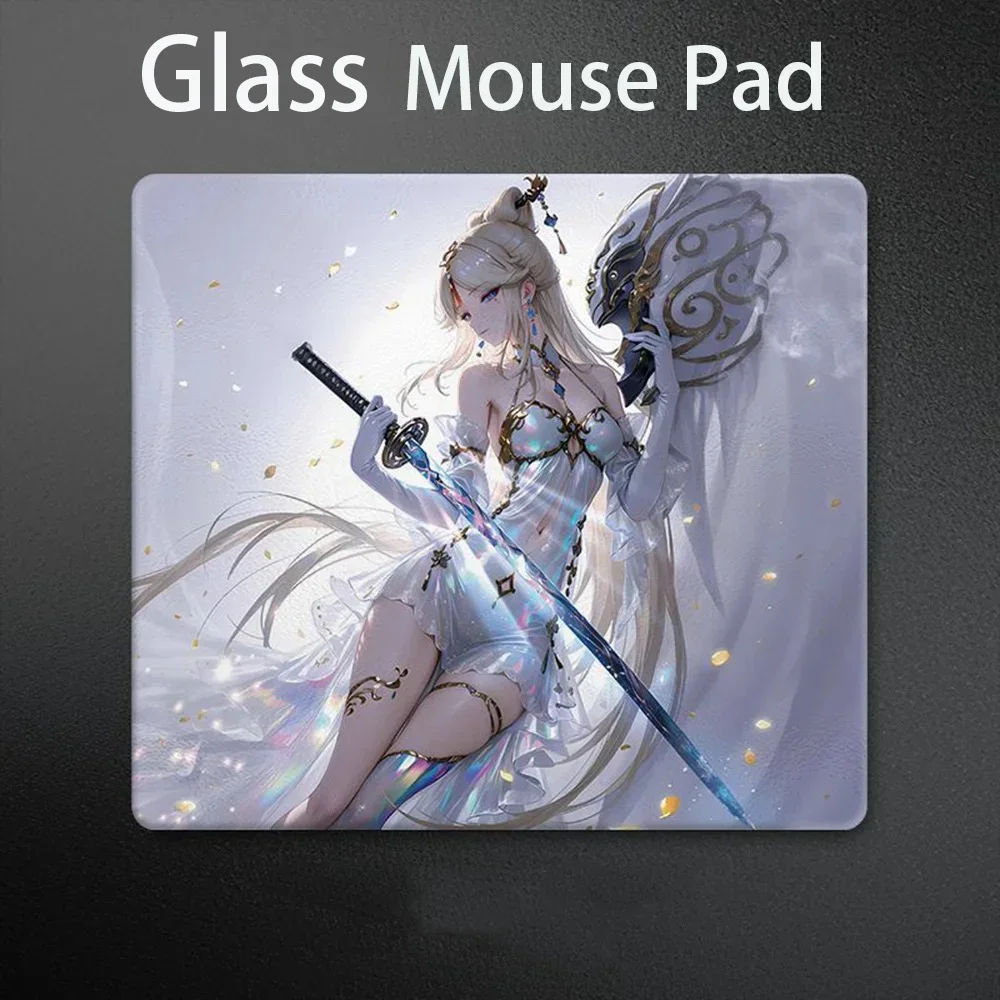 Advanced Cool Anime Girl Photovoltaic XXL Glass Mouse Pad Tempered Large Game Smooth And Smooth Office South Keyboard Decoration