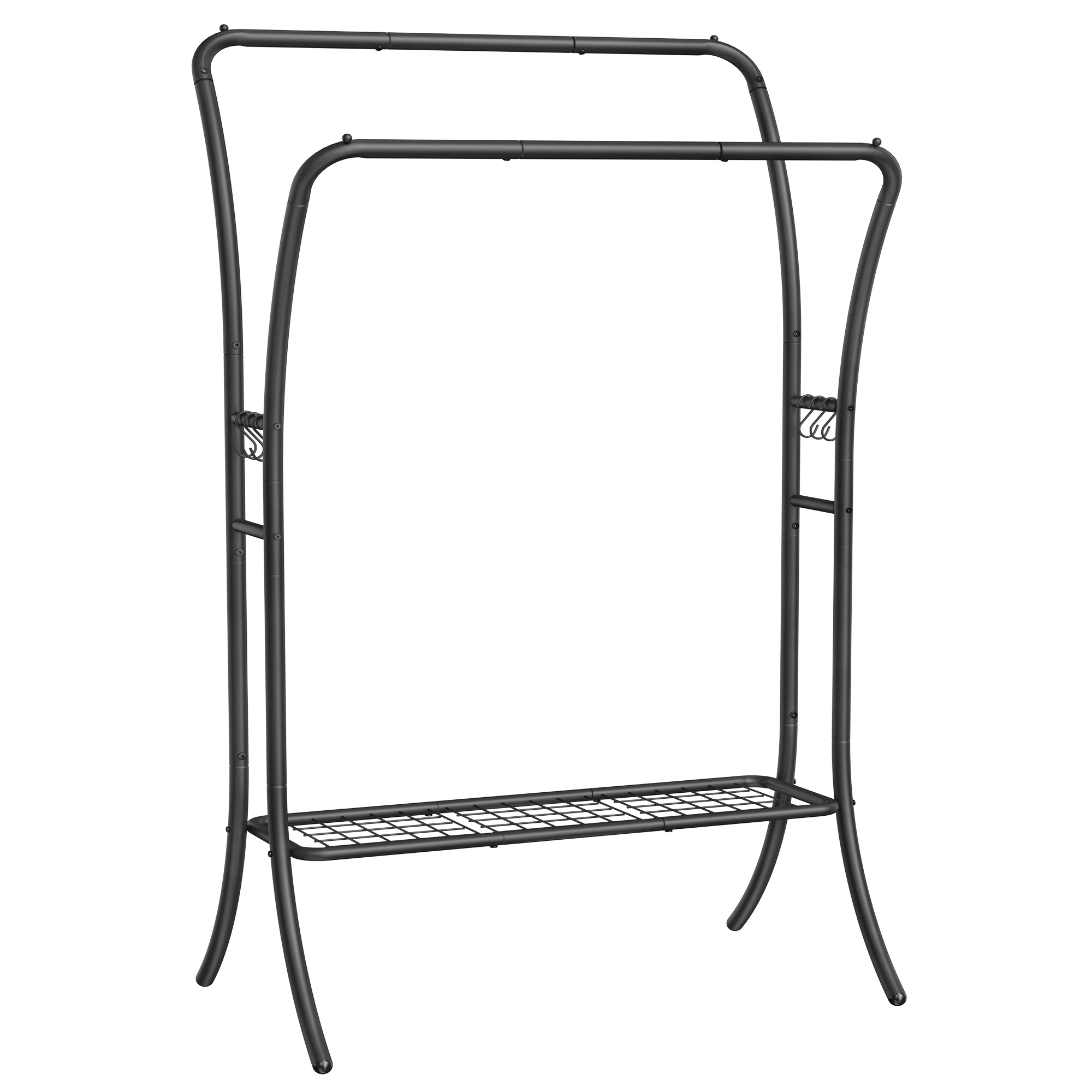 

SONGMICS Clothes Rack, Clothing Rack with Shelves, Garment Racks Heavy Duty, Double Rod Clothes Rack with 6 Hooks
